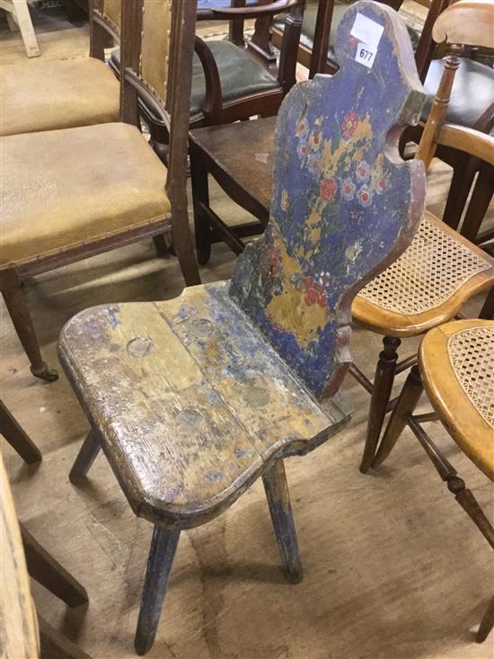 Painted rustic chair